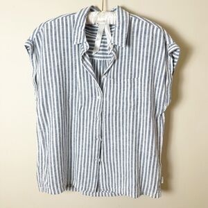 Orvis Classic Collection Linen Blend Stripe Shirt – Size S